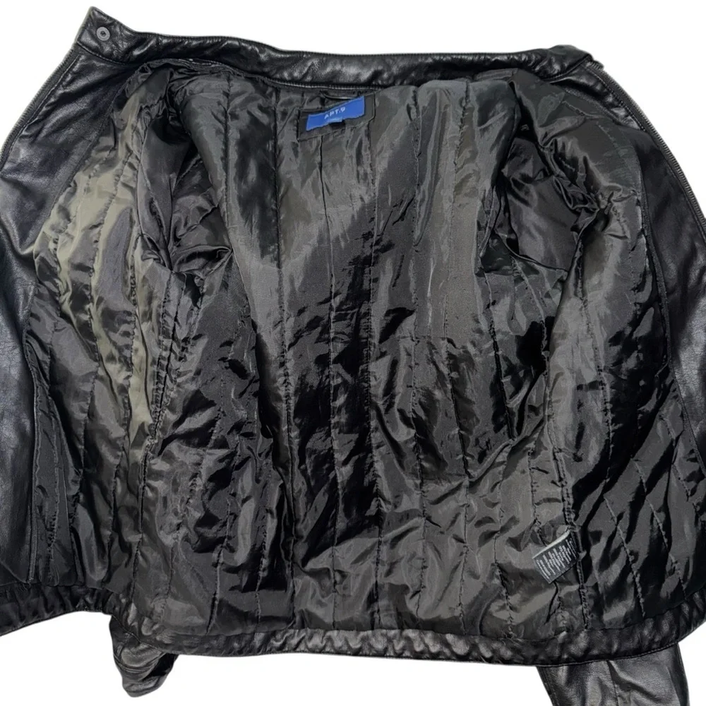 Apt. 9 Faux Leather Jacket with Removable Hoodie Women’s Small Black - Picture 6 of 8